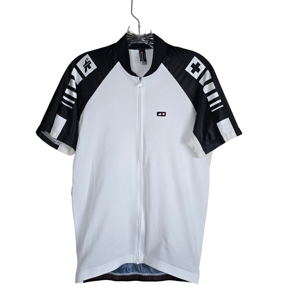 Assos SS Uno Cycling Jersey Mens Large White Short Sleeve Full Zip